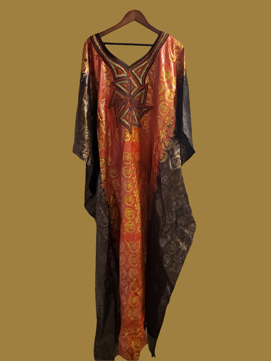 Burnt Orange and Brown Ankara Dress